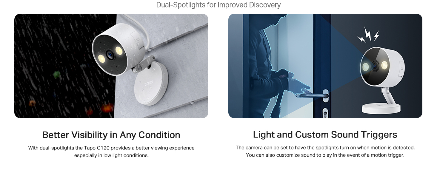 Tapo Indoor/Outdoor Wi-Fi Home Security Camera, 2K Colour Night Vision,Smart AI Detection