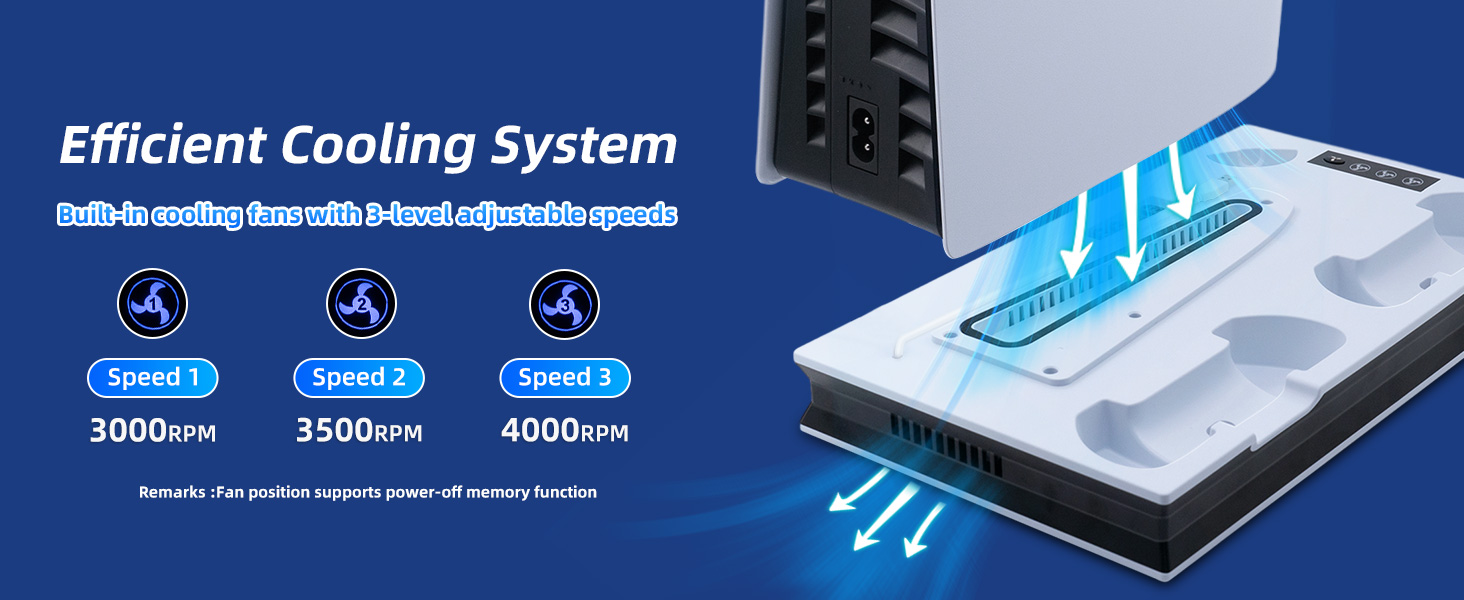Cooling Charger Stand for New PS5 Slim