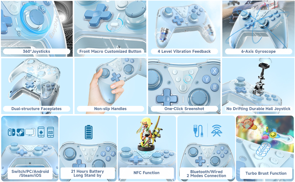 Switch Controller FOR Switch, Wireless Bluetooth Pro Controller,