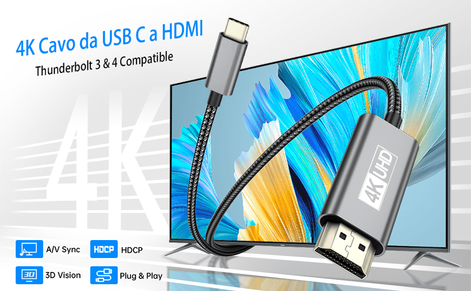  USB C to HDMI 2M Cable