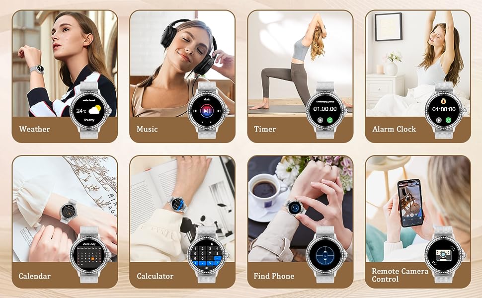 smart watch for women call and text with blood pressure monitor