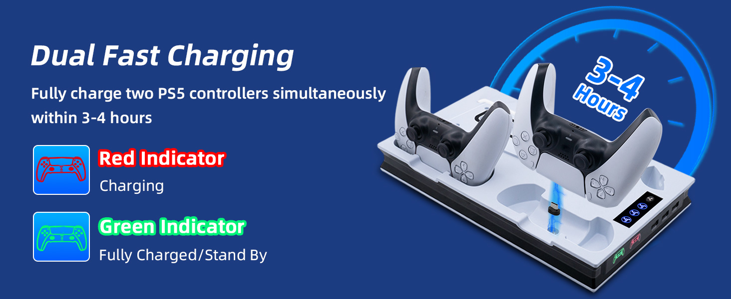 Cooling Charger Stand for New PS5 Slim