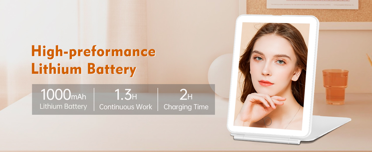 Rechargeable Travel Makeup Mirror