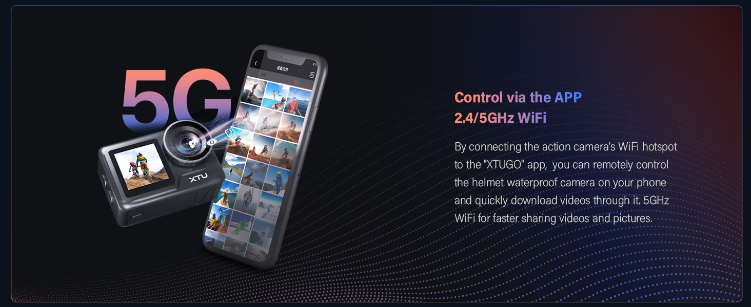 5g wifi connect action camera