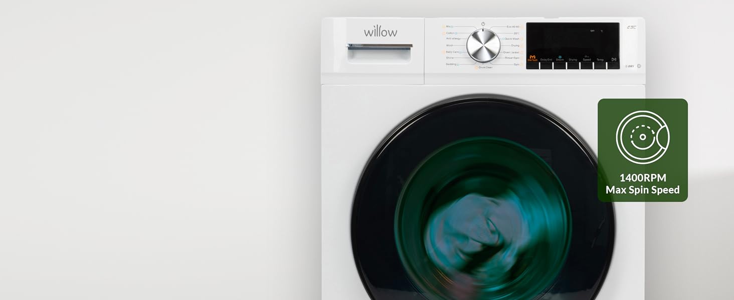 Willow WWD8514WH Washer Dryer with 1400RPM Max Spin Speed