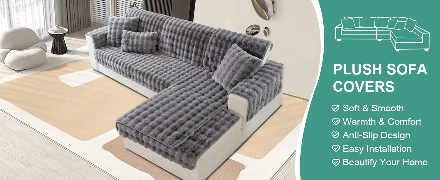 Soft Thick Plush Sofa Cushion Covers