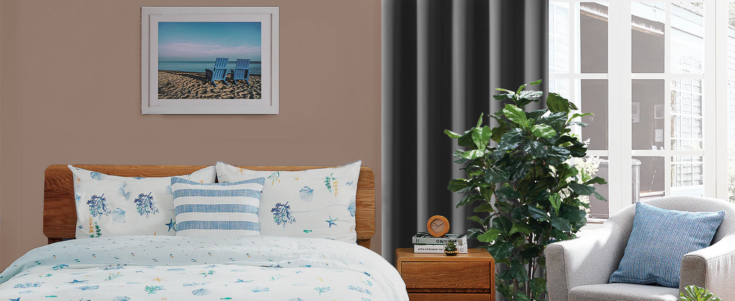 BLACKOUT EYELET CURTAIN GREY