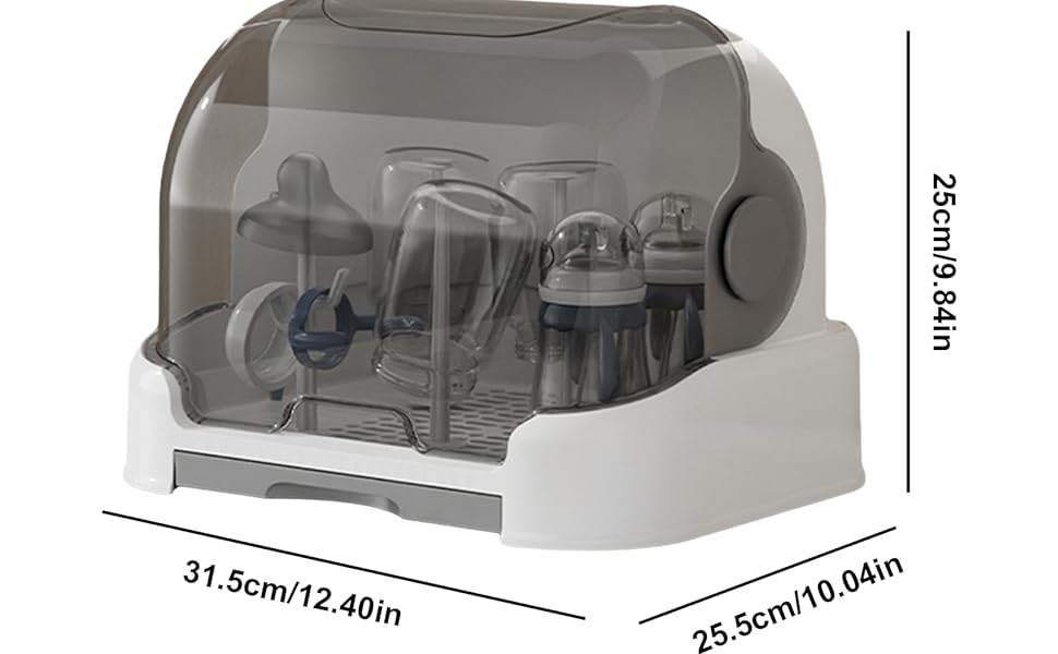 Space Saving Bottle Dryer Holder,Dustproof Bottle Storage with Cover