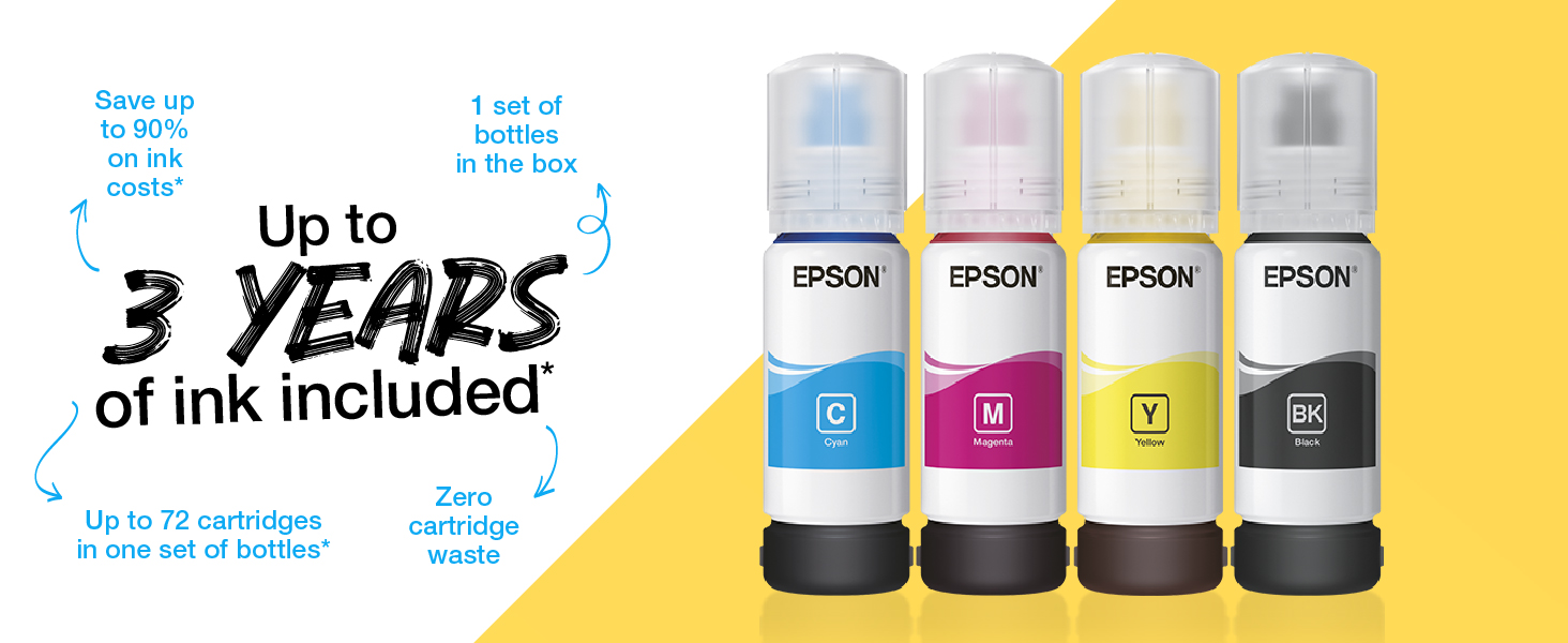 Up to 3 years worth of ink included with the ET-2860