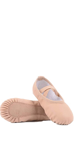  Girls Ballet Shoes, Indoor Gymnastic Ballerina Dance Flats Slippers for Kids, Toddlers Dancing Yoga
