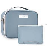 Large Makeup Bag Zipper Pouch Travel Cosmetic Organizer for Women and Girls (Blue Lotus, Large)