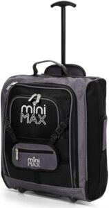 Aerolite MiniMAX 30L EasyJet 45x36x20 Maximum Size Cabin Hand Luggage Under Seat Trolley Backpack Carry On Cabin Hand Luggage Bag with 2 Year Warranty Black