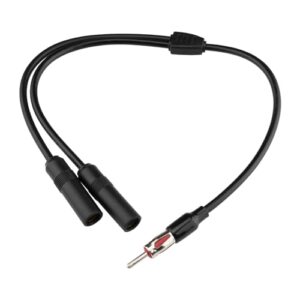 BOOBRIE Universal Radio Antenna Cable 40CM 2 Female to 1 Male DIN Car Radio Y Antenna Adapter Plug Cable Car Antenna Audio Car Antenna Stereo Radio Converter Splitter Cable