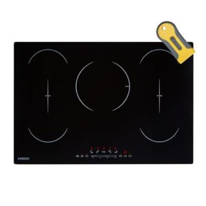 Arebos induction hob | 9800 W | 5 hobs with 2 flex zones | 77 cm | self-sufficient | with Sensor Touch