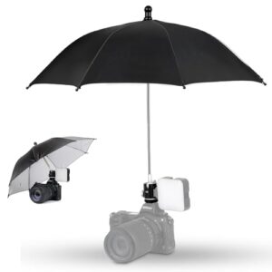 Camera Umbrella Hot Shoe with 360° Rotation Ball Head & Side Cold Shoe