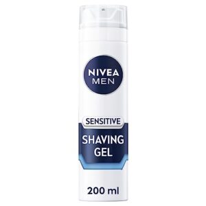 NIVEA MEN Sensitive Shaving Gel Pack of 6 (6 x 200ml) Sensitive Skin Shaving Gel
