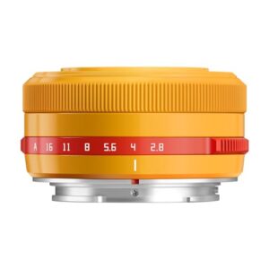 TTARTISAN 27mm F2.8 Christmas Limited Auto Focus APS-C Camera Lens Metal Light Weight Portable Camera Lens Support Eyes Tracking for Fuji X Mount Yellow Orange