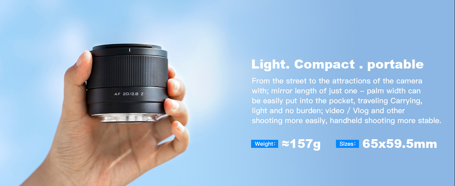 Viltrox 20MM F2.8 Full Frame Z-mount Wide Angle Compatible with Nikon Z8 Z9 Z7 Z6 D850 D7500