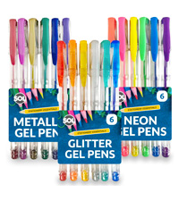 gel pens adult colouring kids pen set glitter writing coloured pastel metallic stationary supplies