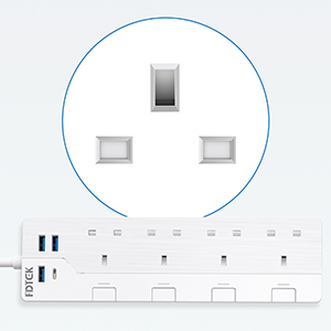 individual switched extension socket