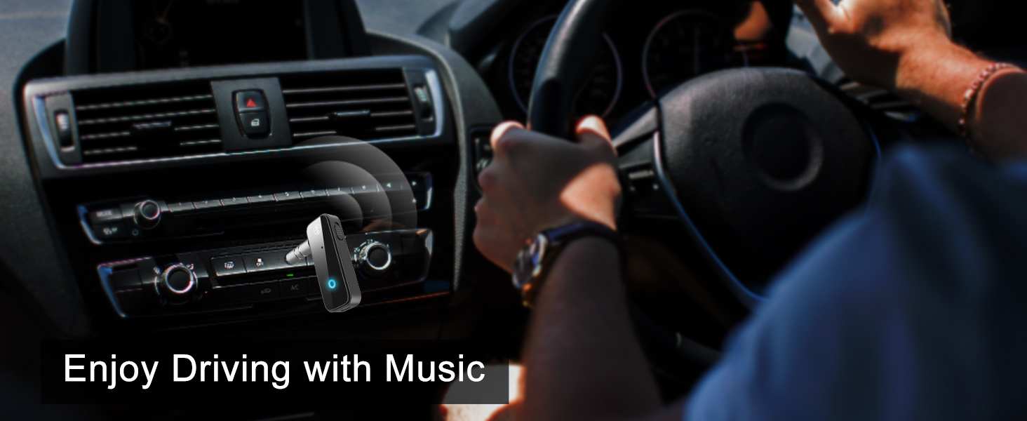 (Upgraded) Aux Bluetooth 5.0 Adapter for Car, Wireless Music Receiver for Home Stereo System