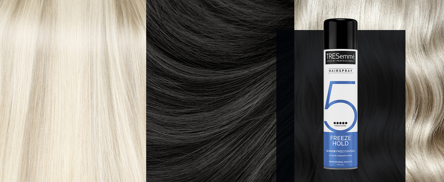 Spray our Freeze Hold Hairspray evenly on dry hair from 20–30 cm away; layer for a stronger hold