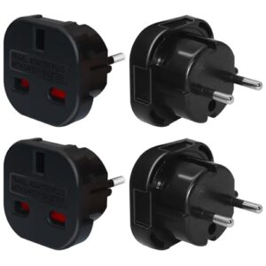2 Pack Uk to European Plug Adapter