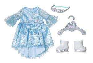 BABY born Princess on Ice 836095 - Princess Dress with Matching Ice Skates and Tiara for 43cm Dolls - Suitable for Children from 3 Years Old