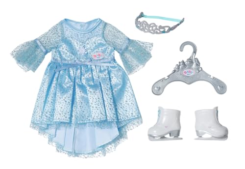 BABY born Princess on Ice 836095 - Princess Dress with Matching Ice Skates and Tiara for 43cm Dolls - Suitable for Children from 3 Years Old