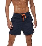 JustSun Mens Swim Shorts Waterproof Quick Dry Beach Shorts with Mesh Lining