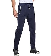 JustSun Tracksuit Bottoms Mens Joggers Open Hem Jogging Bottoms Men Sweatpants Zip Pockets Cotton...