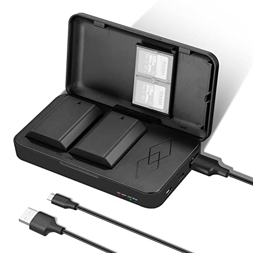 NEEWER 2280mAh NP-FZ100 Replacement Battery 2 Pack with USB Dual Channel Charger Kit