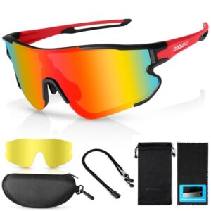 Odoland Polarized Cycling Goggles with Changing Lenses for Men Women