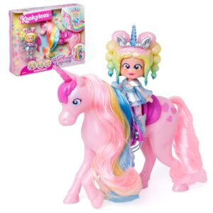 KOOKYLOOS Rainbow Unicorn – Unicorn with real hair and Iris doll. Includes Rainbow unicorn
