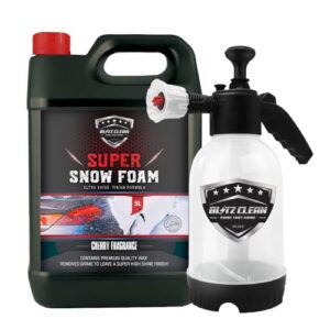 Cherry Snow Foam Plus 2L Pump up Snow Cannon Gun For Car Van Caravan 5L Super Thick Pre Wash Pressurised Snow Cannon Lance Kit No Jet/Pressure Washer Needed (Cherry)