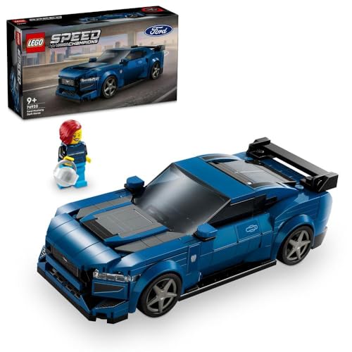 LEGO Speed Champions Ford Mustang Dark Horse Sports Car Toy Vehicle for 9 Plus Year Old Boys & Girls