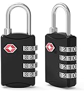 TSA Luggage Locks, [Newest Version][2 Pack] Diyife Long Shackle Padlocks, 4-Digit Travel Lock Com...