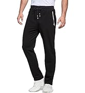 JustSun Tracksuit Bottoms Mens Joggers Open Hem Jogging Bottoms Men Sweatpants Zip Pockets Cotton...