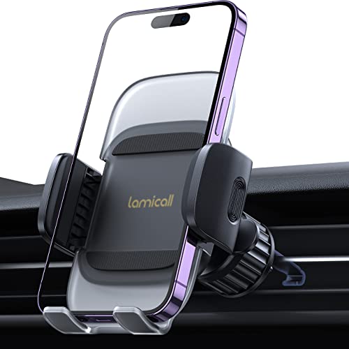 Lamicall Car Vent Phone Holder - [2024 Spring Clip] Quick Release Car Phone Mount with Metal Hook
