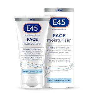 E45 Face Moisturiser – Hydrating Face Cream for Long-Lasting Moisturisation - Lightweight Cream for Dry and Sensitive Skin – Fast-Absorbing and Non-Greasy Formula - Dermatologically Tested - 50ml