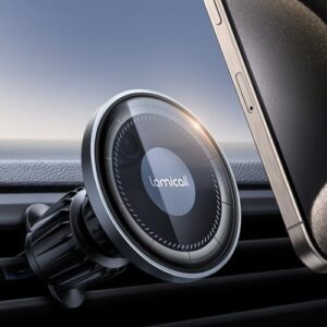 Lamicall Car Phone Holder for MagSafe - [2024 HD Glass Panel] Strong Magnetic Phone Car Mount