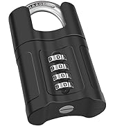 Diyife Heavy Duty Combination Padlocks Outdoor, [Weatherproof] 52mm Large 4 Digit Locker Padlock ...