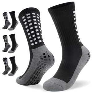 Alaplus Grip Football Socks for Men Women Kids - Anti-slip Sports Socks Cushion Wicking Breathable Athletic Socks for Basketball