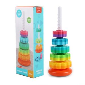 Jlilyaxort Spinning Stacking Toys - Rainbow Tower