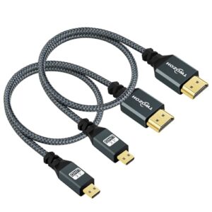 Twozoh Micro HDMI to HDMI Cable 2M 2 Pack