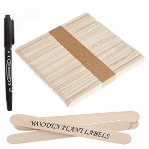 Bantie 100pcs Wooden Plant Lables with Pen
