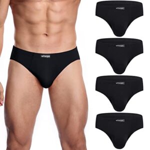 wirarpa Men's Modal Briefs Underwear Soft Microfibre Underpants No Front Silky Touch Slips Covered Waistband Multipack