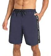 JustSun Mens Swim Shorts with Multi-Pockets Waterproof Quick Dry Swim Trunks