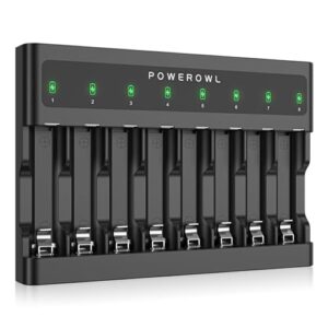 POWEROWL AA AAA Battery Charger 8 Bay