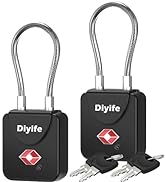 TSA Luggage Locks, [Updated Version] [2 Packs] Diyife 4-Digit Security Padlock, Resettable Zinc A...